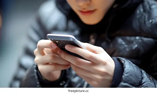 Close-up of Person Using Smartphone