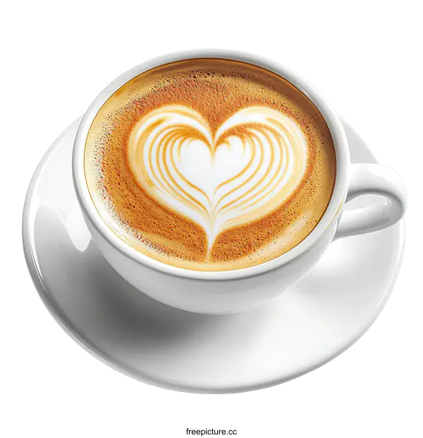 [Transparent Background PNG]Aromatic Latte Art Coffee Cup