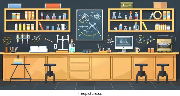 Science Laboratory Interior Design Illustration