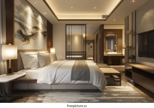 Luxury Modern Bedroom Interior Design Illustration