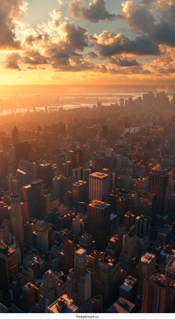 New York City Skyline at Sunset