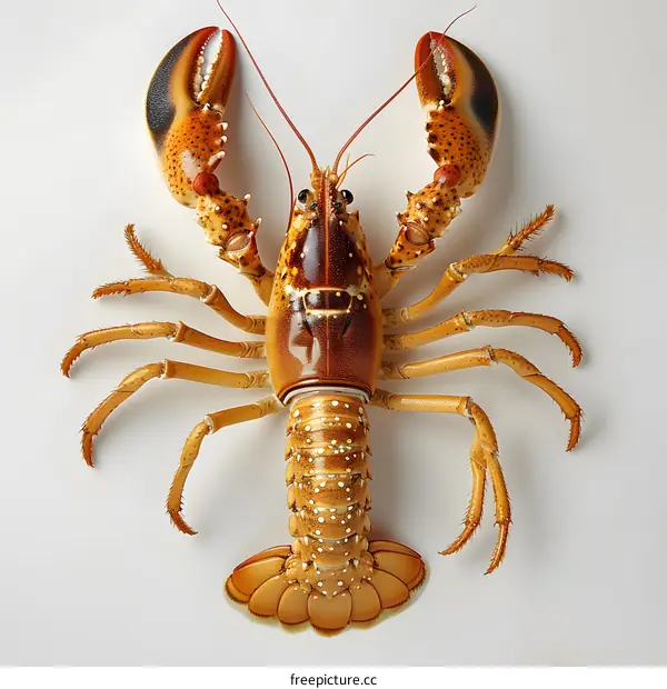 A large lobster isolated on a white background