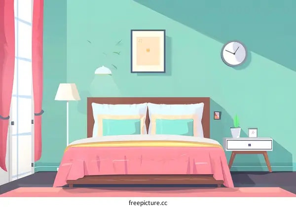 Minimalist Bedroom Interior Design With Pink Bedding