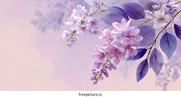 Delicate Pastel Purple Flower Illustration