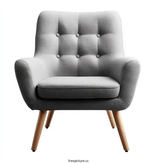 Modern Grey Upholstered Armchair