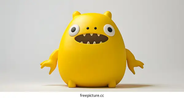 A yellow blob with a surprised expression on its face