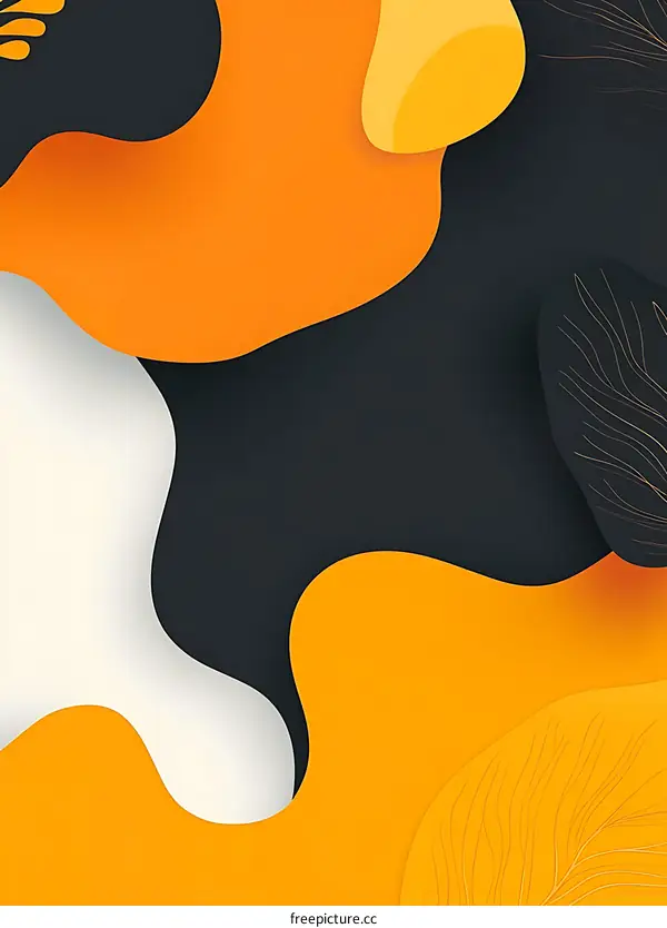 Abstract Orange Yellow and Black Illustration Background
