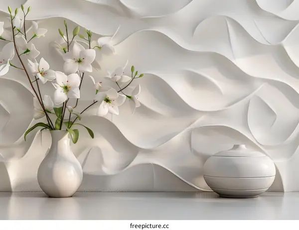 Elegant White Floral Still Life Arrangement