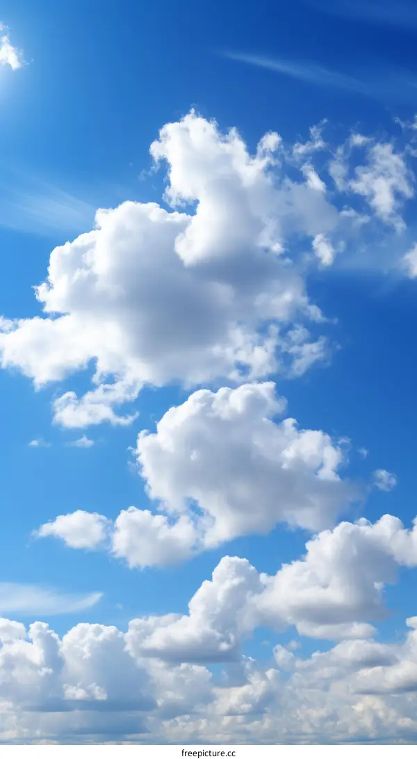 Blue sky with white clouds background