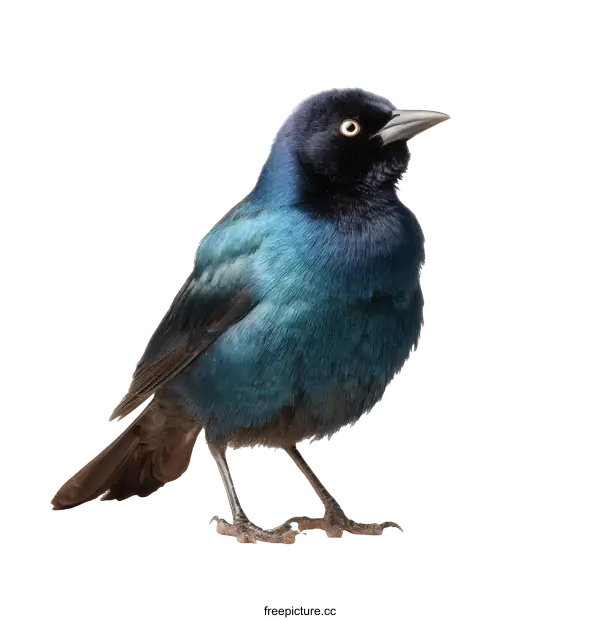 [Transparent Background PNG]Beautiful Blue Bird Portrait on White Background