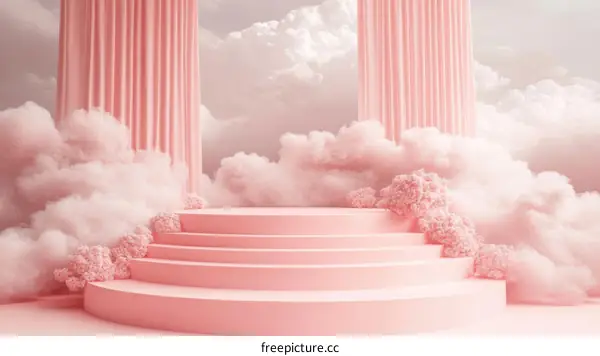 Pink Cloud Aesthetic Product Display
