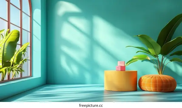 Modern Minimalist Room Scene with Decorative Elements