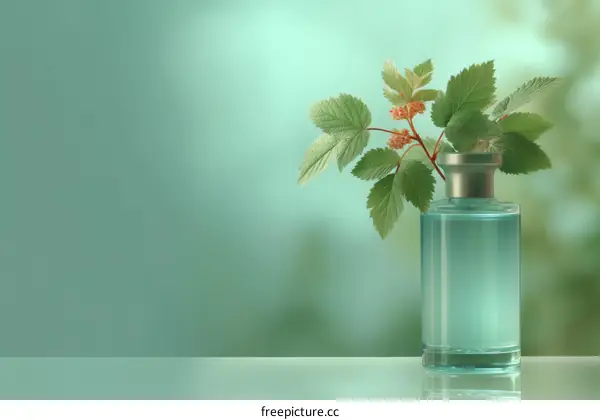 Elegant Perfume Bottle with Floral Accents