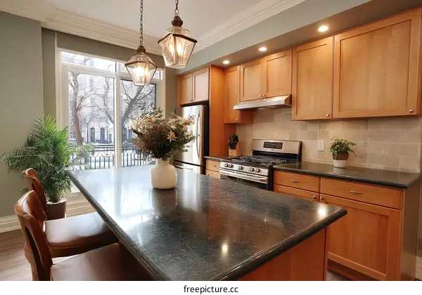 Modern Kitchen Island with a View