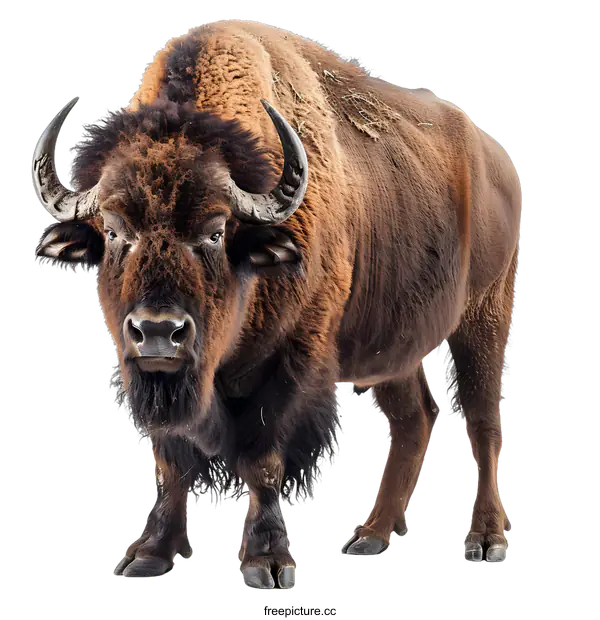 [Transparent Background PNG]American bison isolated on white background