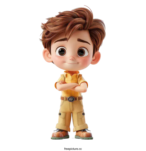 A 3D illustration of a boy