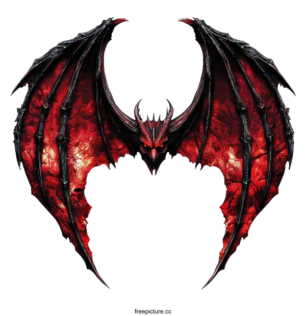 [Transparent Background PNG]Fiery Wings of the Demon Dragon