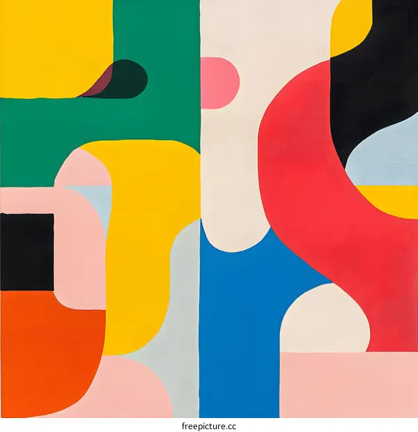 Abstract Geometric Shapes Modern Art Colorful Design