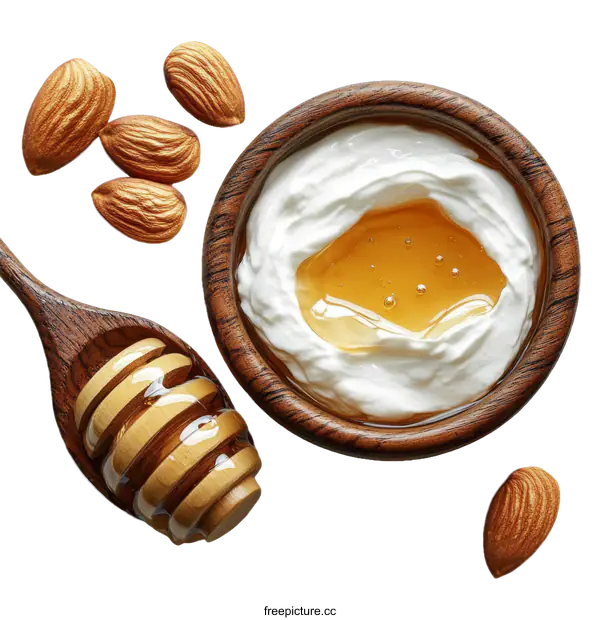 [Transparent Background PNG]Almond Honey Yogurt Skincare Treatment