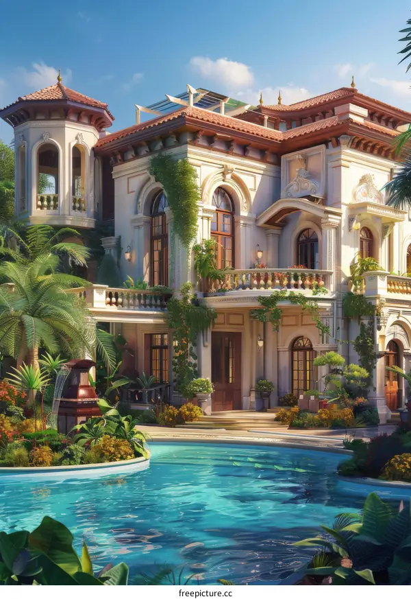 Luxury Mansion with Tropical Garden and Swimming Pool