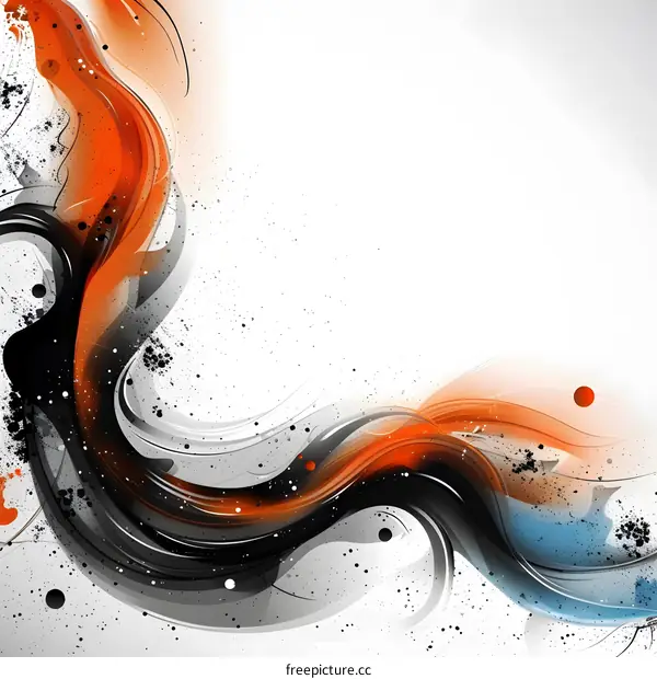 Abstract Background with Orange and Black Swirls