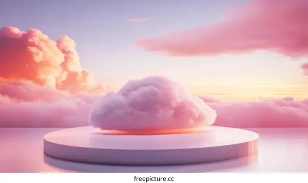 Pink Cloud Sunset Display Platform