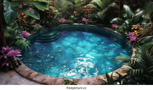 secluded tropical oasis with pool