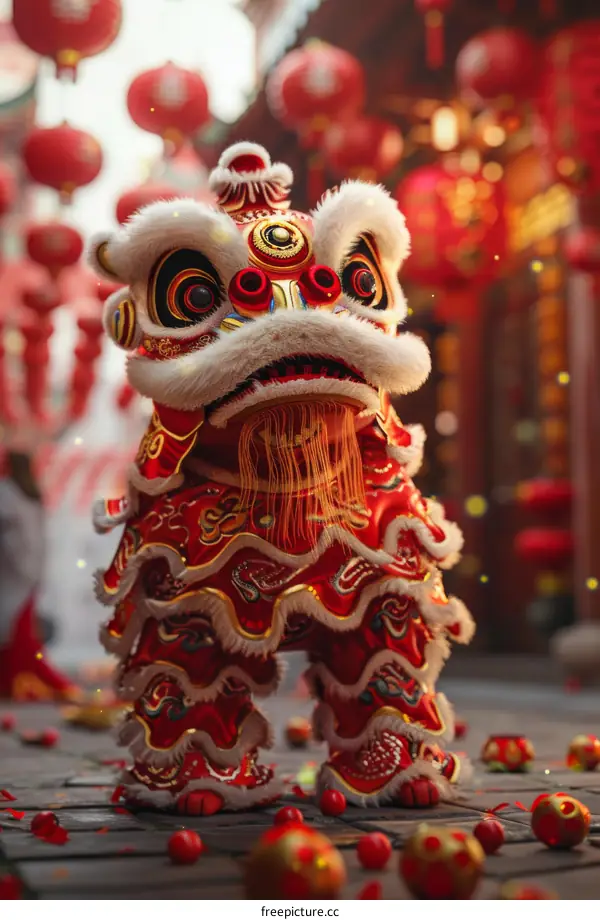 Lion Dance in the Spring Festival