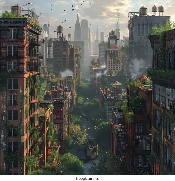 City street in a post-apocalyptic world