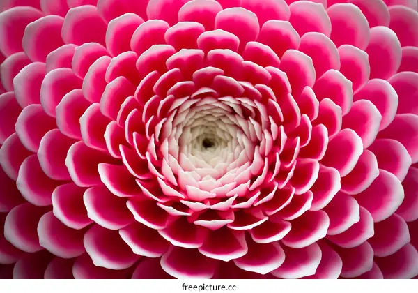 A 3D rendering of a pink dahlia flower with white tips on the petals
