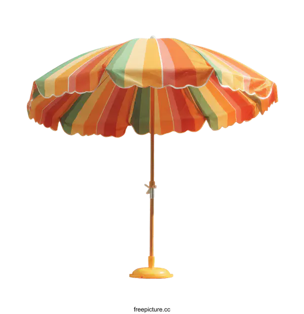 [Transparent Background PNG]Colorful Striped Beach Umbrella