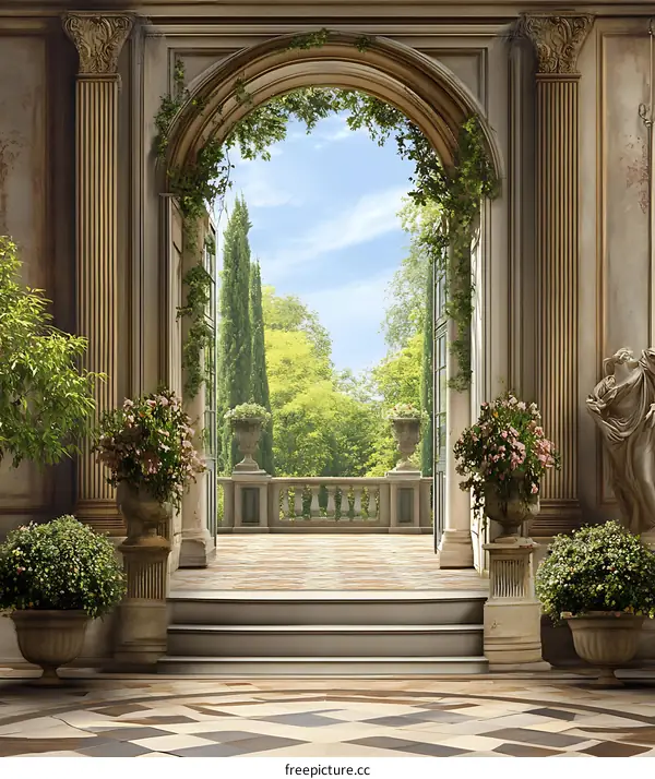 Classic Archway Entrance to a Garden