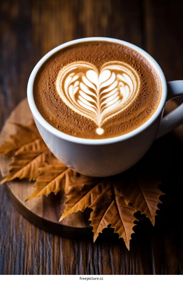 Cappuccino with a beautiful latte art