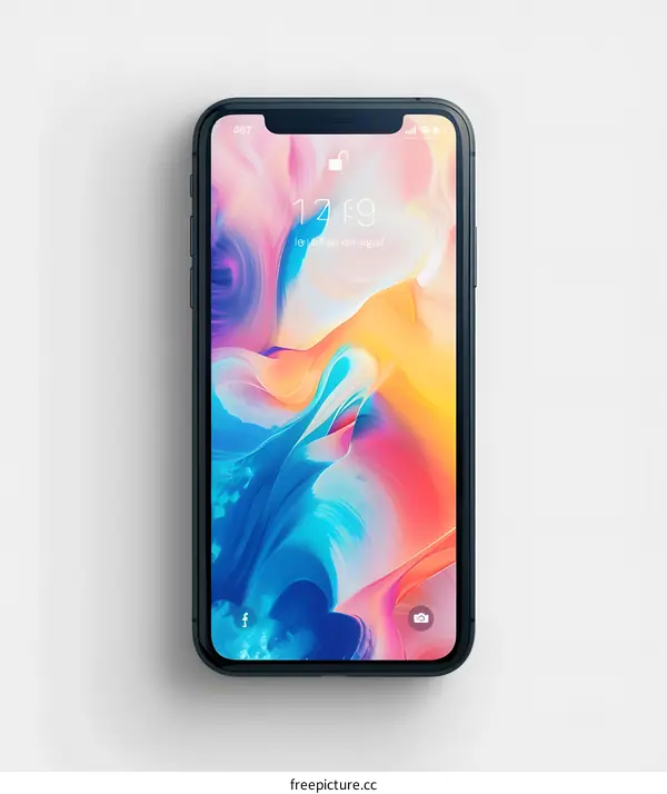 Phone with Abstract Art Wallpaper