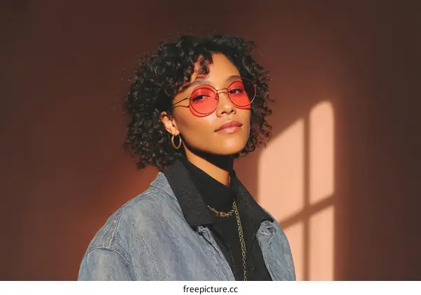 Stylish Woman in Pink Sunglasses