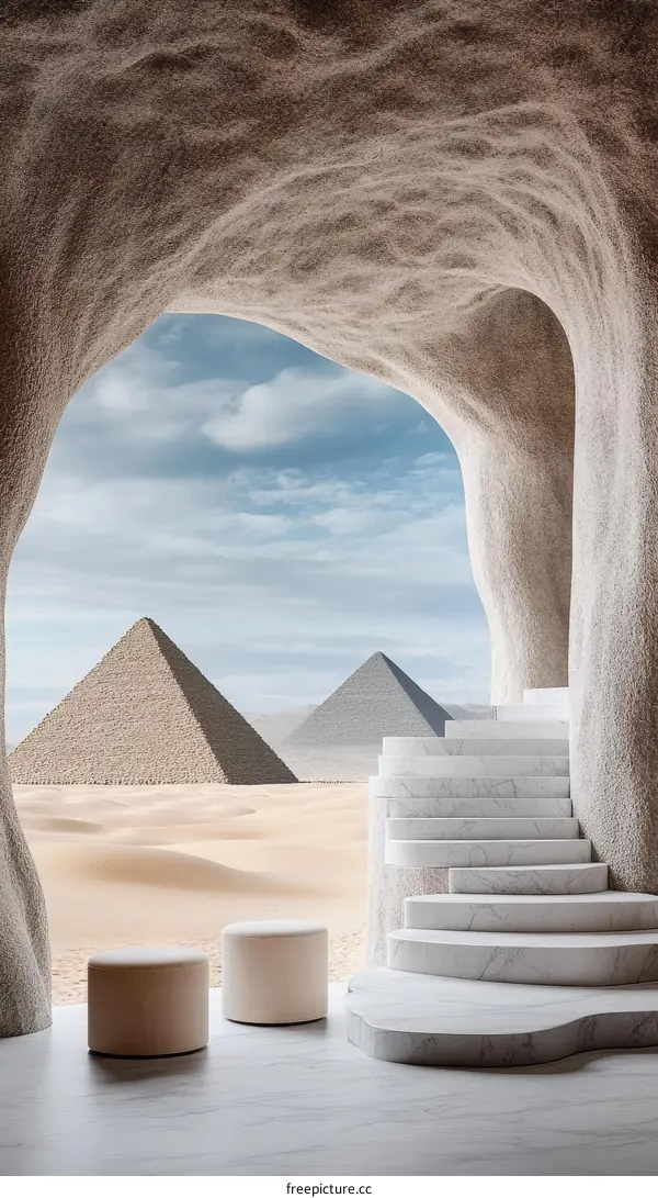 Desert Pyramids Interior Design Illustration