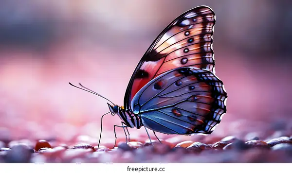 Close Up of a Beautiful Butterfly in Nature