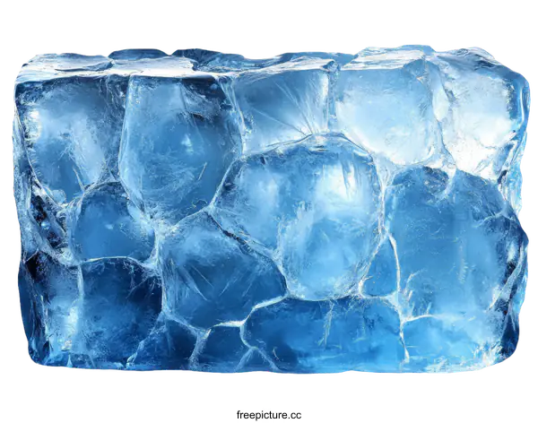 [Transparent Background PNG]Beautiful Blue Ice Block Texture