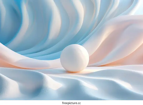 Abstract Geometric Sphere on Rippled Fabric