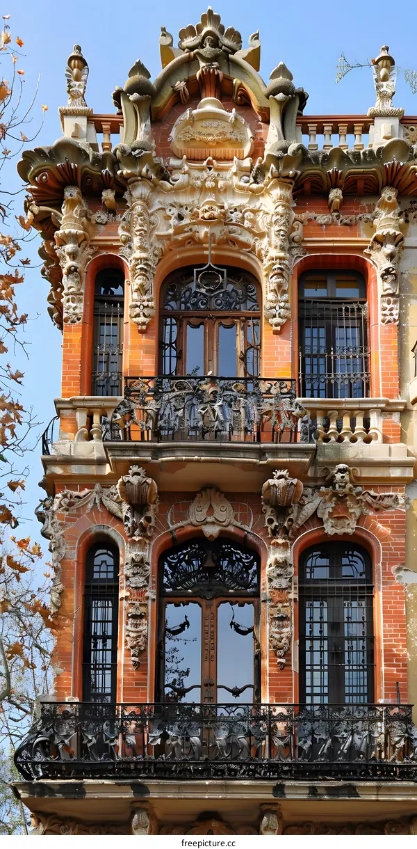 Ornate Facade of a Historic Building with Intricate Details