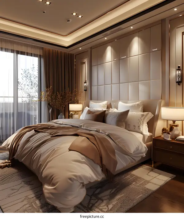 Modern and cozy bedroom