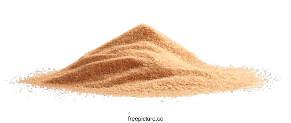 [Transparent Background PNG]Pile of Light Brown Powder on White Background