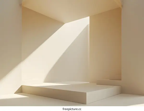 Minimalist Beige Platform with Shadows