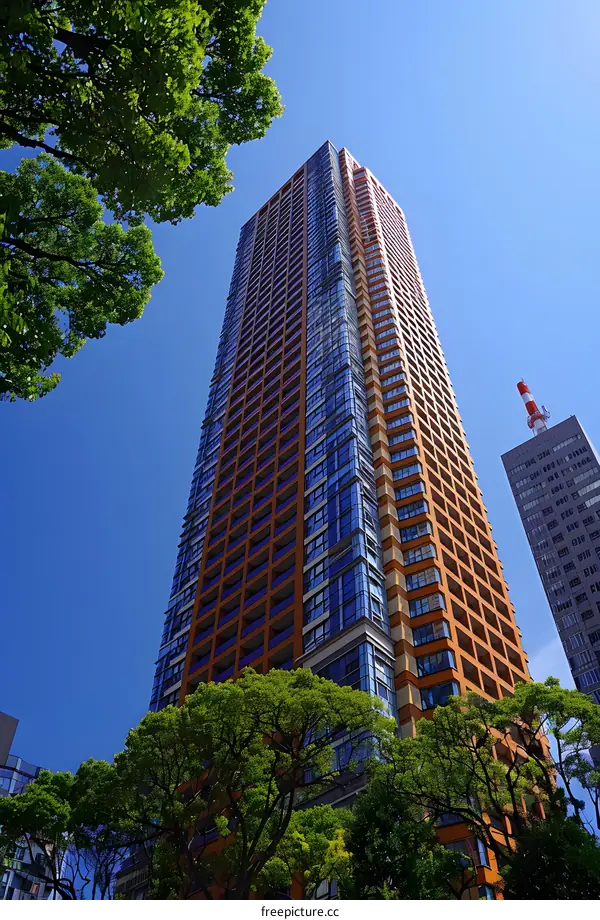 Modern Skyscraper Under Blue Sky