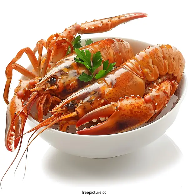 Cooked Lobsters in a Bowl