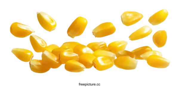 [Transparent Background PNG]Yellow Corn Kernels in Motion