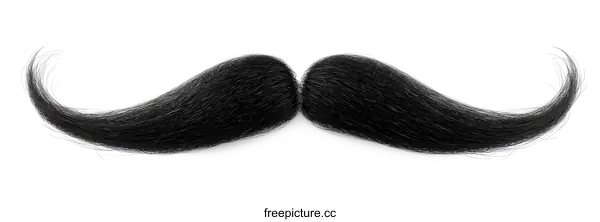 [Transparent Background PNG]Black Moustache on White Background