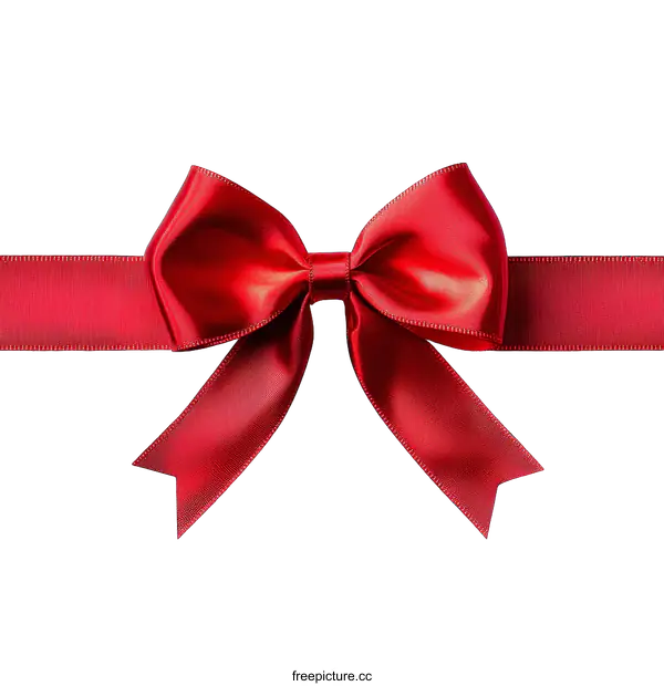 [Transparent Background PNG]Elegant Red Satin Ribbon Bow