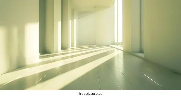 Modern Minimalist Interior Design With Sunlight Through Windows