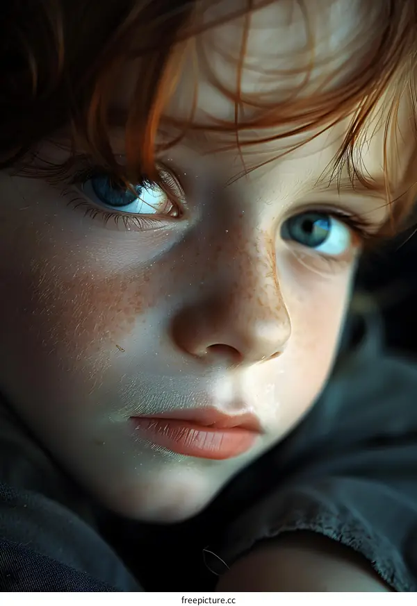 Close-up of a Redheaded Boy